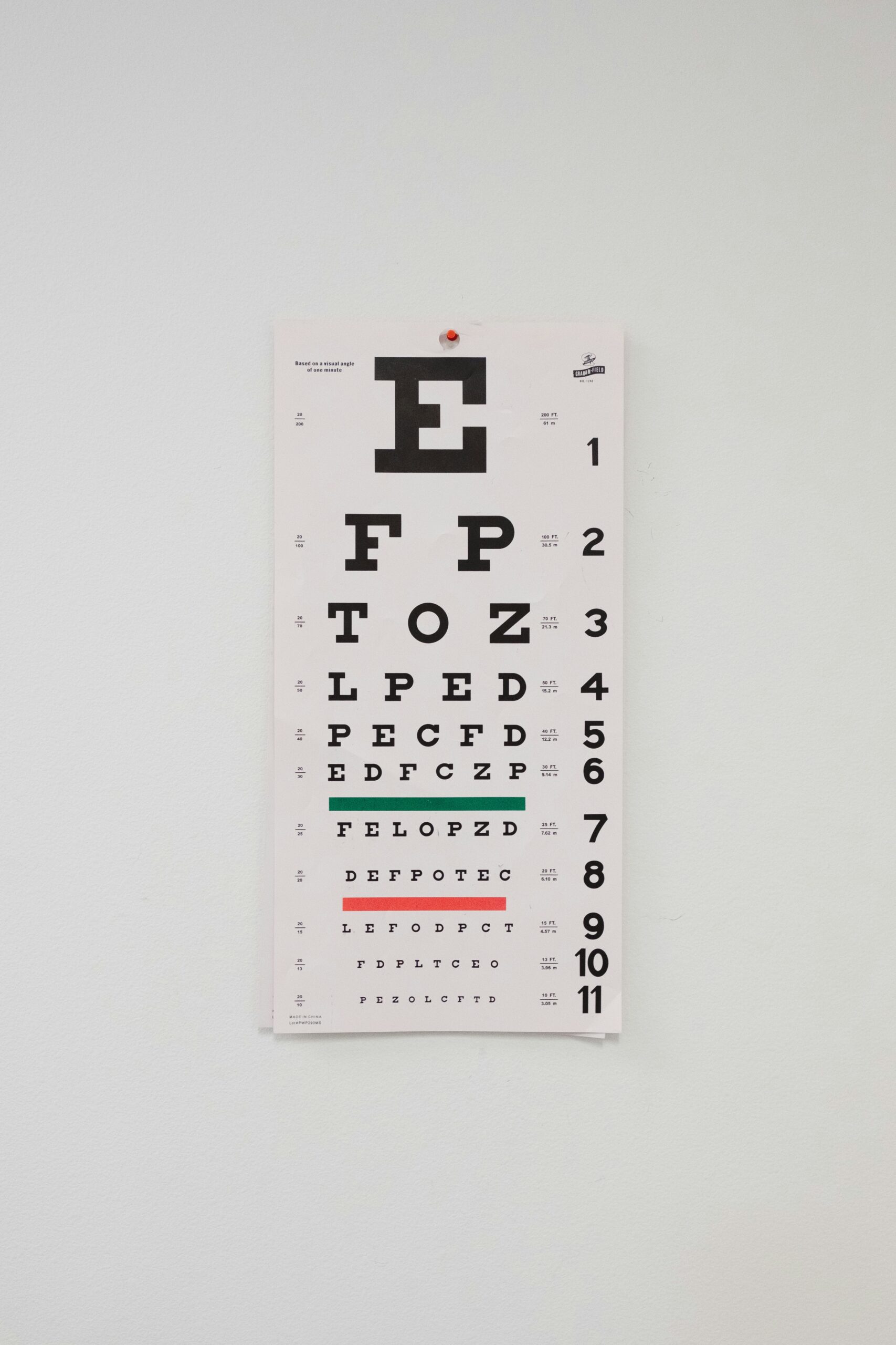 eye exam chart eye exam chart
